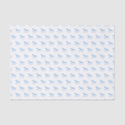 Schommelend paard silhouet tissuepapier blauw (Voorkant)