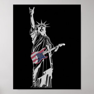 Schommelend Vrijheidsbeeld 4 juli gitaar Poster