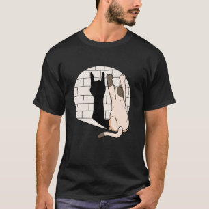 schommelende kat die metalen vuist laat zien rocki t-shirt