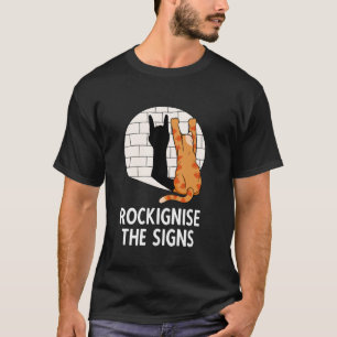 schommelende kat die metalen vuist rockin kitten r t-shirt