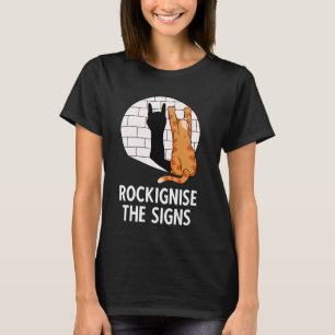 schommelende kat die metalen vuist rockin kitten r t-shirt