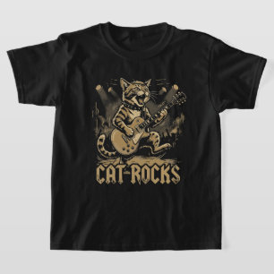 Schommelende Kat Gitaar Grappige Muziek Dierenontw T-shirt