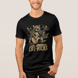 Schommelende Kat Gitaar Grappige Muziek Dierenontw Tri-Blend Shirt