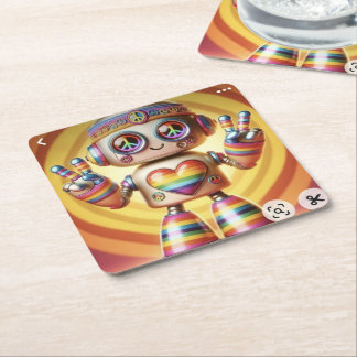 schommelende retrobot kartonnen onderzetters