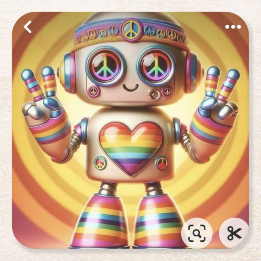 schommelende retrobot kartonnen onderzetters (Voorkant)