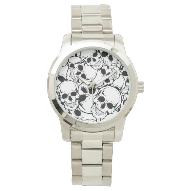schommelende schedel horloge (Voorkant)