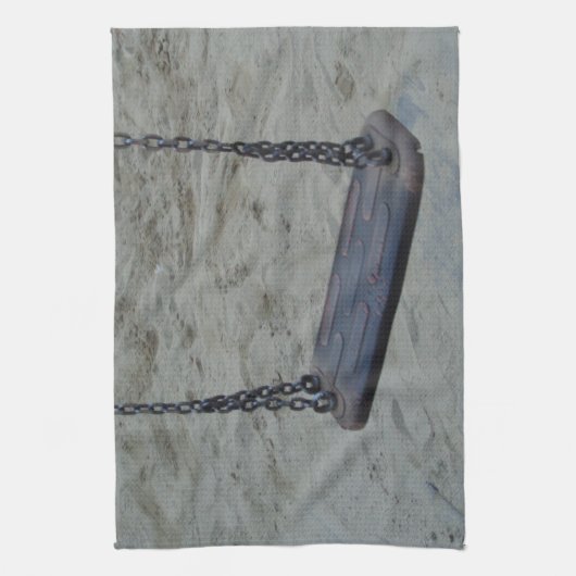 Schommeling bij Speelplaats, het Kinder Spel van Theedoek (Verticaal)