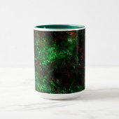 Schommeling van donkere vlekken op de toongroene e mok (Midden)