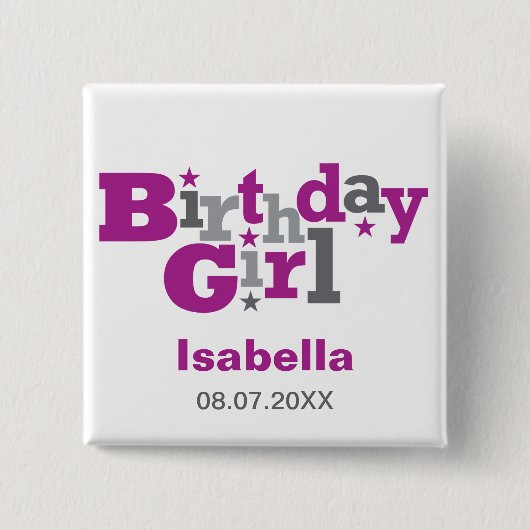 Schommelingen Type Birthday Girl Button (Voorkant)
