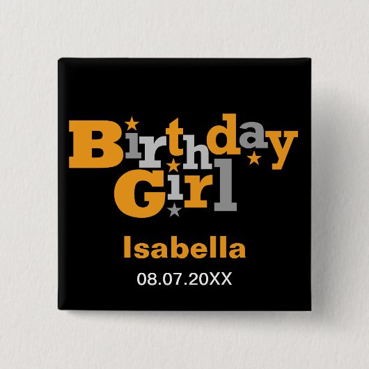 Schommelingen Type Birthday Girl Button (Voorkant)