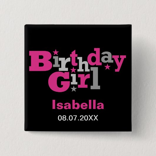 Schommelingen Type Birthday Girl Button (Voorkant)