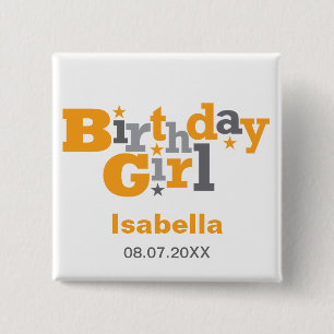 Schommelingen Type Birthday Girl Button