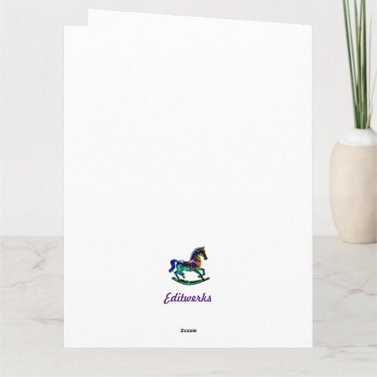 Schommelpaard8.5 x 11 Vouwkaart Kaart (Achterkant)