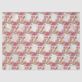 schommelpaard Kerstgroet Patroon Tissuepapier (Voorkant)