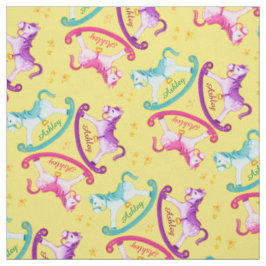 Schommelpaard kleurrijke kinder naam kwekerij stof