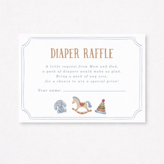 Schommelpaard Luier Raffle Kaart