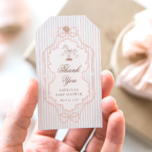 Schommelpaard Roze Baby Shower Bedankt