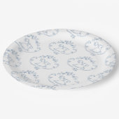  schommelpaard Toile de Jouy baby shower Papieren Bordje (Gekanteld)