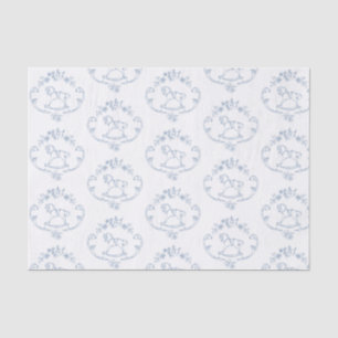 schommelpaard Toile de Jouy baby shower Tissuepapier