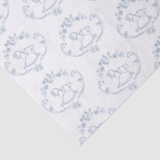  schommelpaard Toile de Jouy baby shower Tissuepapier (Detail)