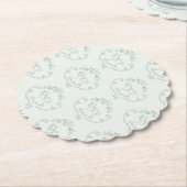  schommelpaard Toile Sage groen baby shower Kartonnen Onderzetters (Gekanteld)