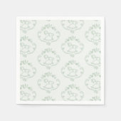  schommelpaard Toile Sage groen baby shower Servet (Voorkant)