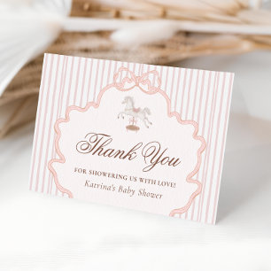 Schommelpaard Vintage Baby Shower Bedankkaart