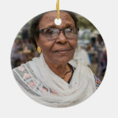 Schommelstoel Kerstmis in de hemel Foto Memorial Keramisch Ornament (Achterkant)