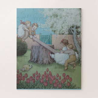 Schommelstoel Margery Daw kinderrijmpje Legpuzzel