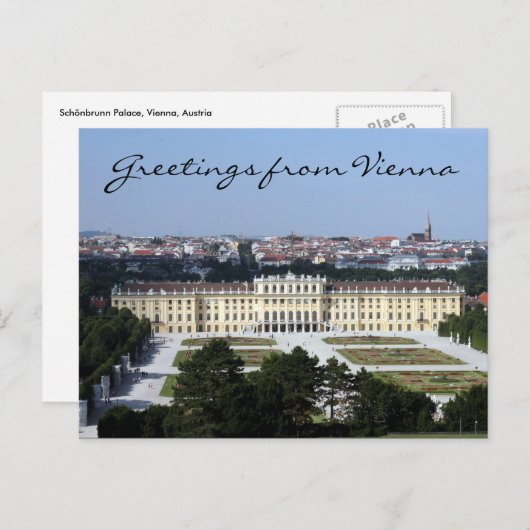 schönbrunn groetings briefkaart (Voorkant / Achterkant)