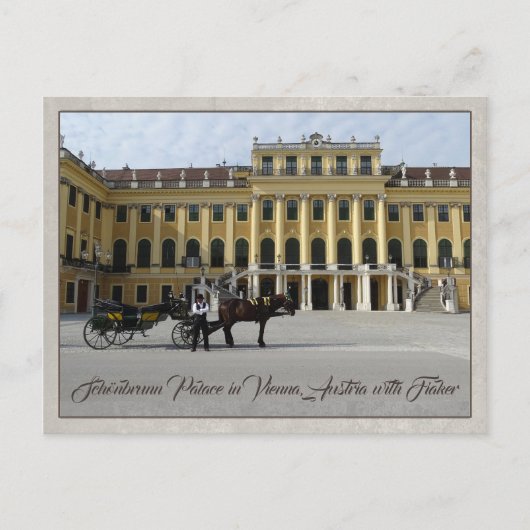 Schönbrunn Palace in Vienna, Austria with Fiaker Briefkaart (Voorkant)