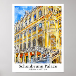 Schonbrunn Palace Vienna Oostenrijk Reizen Waterve Poster