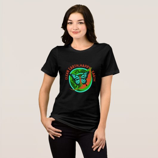 Schone Aarde Gelukkige Dag van de Aarde T-Shirt (Voorkant volledig)