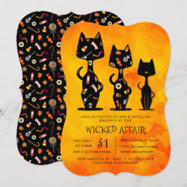 Schone affair Halloween Cat Thed Kaart