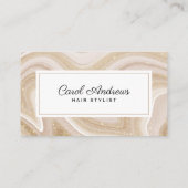 Schone Beige Agaat Marmer & Gouden Kapper Visitekaartje (Achterkant)