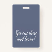 Schone blauwe Homeschool Onderwijskaart ID Badge (Achterkant)