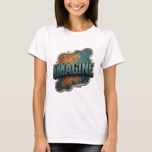 Schone Blauwe IMAGINE Statement T-shirt (Voorkant)