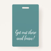 Schone Blauwgroen Homeschool Educator ID Badge (Achterkant)