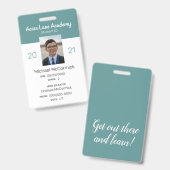 Schone Blauwgroen Homeschool Student ID Badge (Voor- en achterkant)