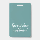 Schone Blauwgroen Homeschool Student ID Badge (Achterkant)