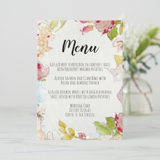 SCHONE BLOEMEN MENU KAART (Staand voorkant)