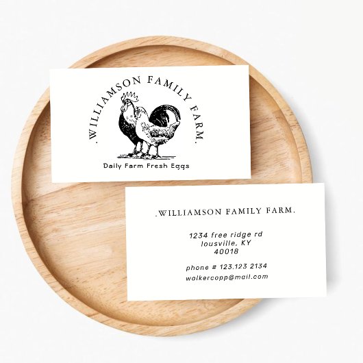 Schone boeren markt biologische verse eieren kip visitekaartje