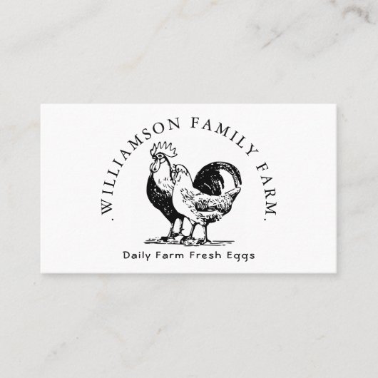Schone boeren markt biologische verse eieren kip visitekaartje (Voorkant)