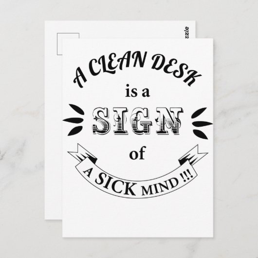 Schone bureau Funny Quottes Briefkaart (Voorkant / Achterkant)