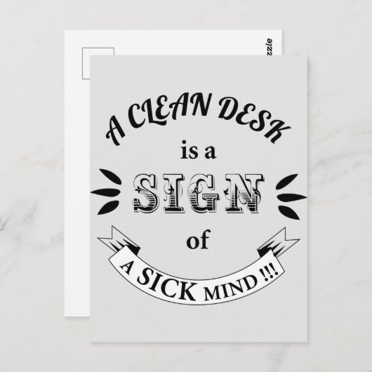 Schone bureau Funny Quottes Briefkaart (Voorkant / Achterkant)