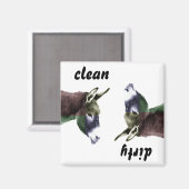 Schone Burro of Vuile Ezel Vaatwasser Magneet (Voorkant / Achterkant)