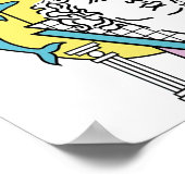 Schone Cartoon met dampgolf esthetica Poster (Hoek)