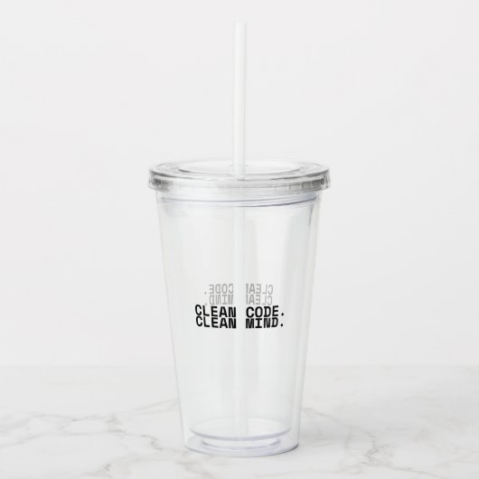 Schone Code Schone Geest Minimalistische Technisch Acryl Drinkbeker (Voorkant)