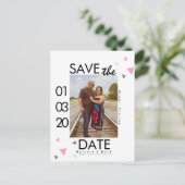 Schone Confetti Save The Dates Foto Briefkaart (Staand voorkant)
