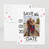 Schone Confetti Save The Dates Foto Briefkaart (Voorkant / Achterkant)